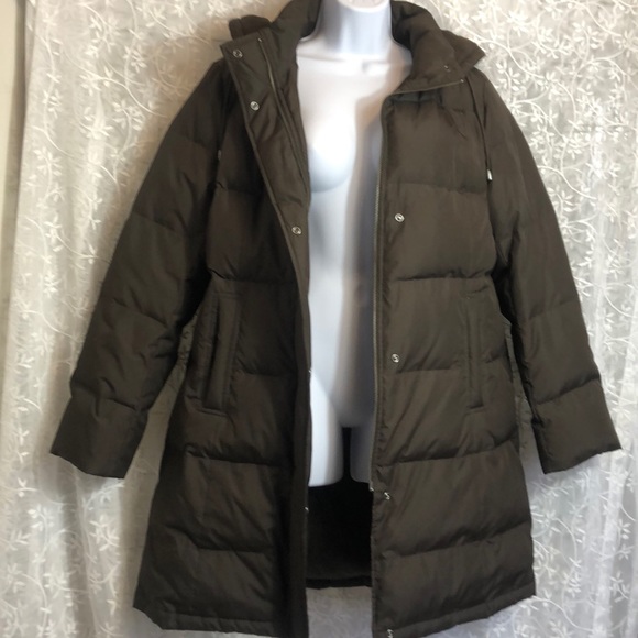 LOFT Jackets & Blazers - LOFT Brown Feather & Down Puffer Parka with Hood